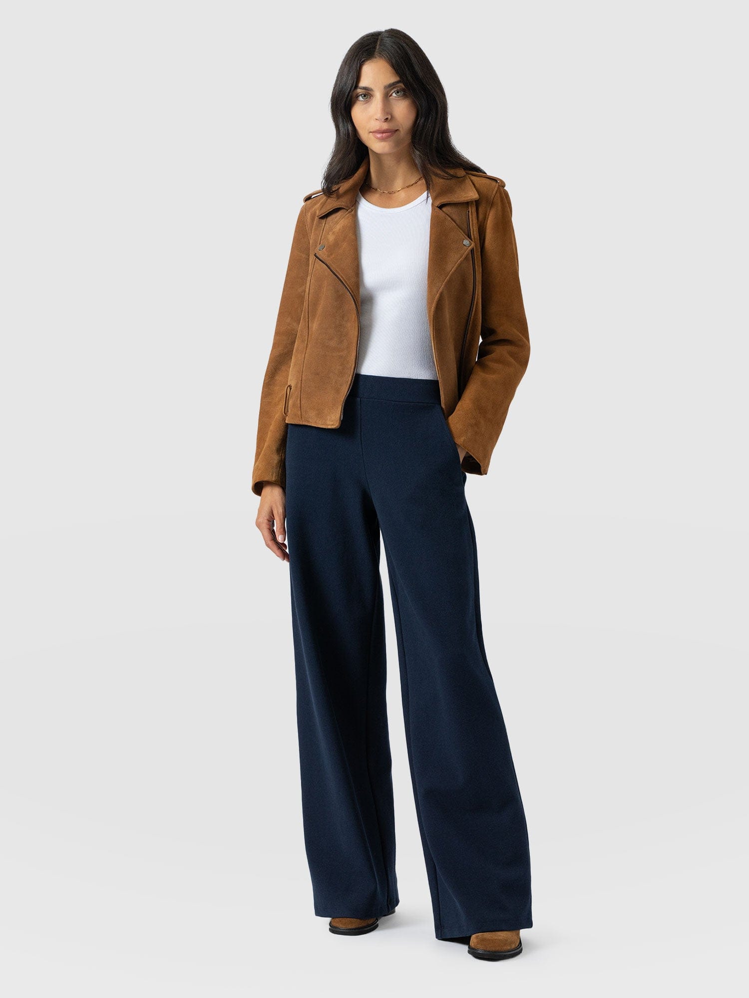Keller Wide Leg Pant - Navy Twill - Women's Trousers | Saint + Sofia® US
